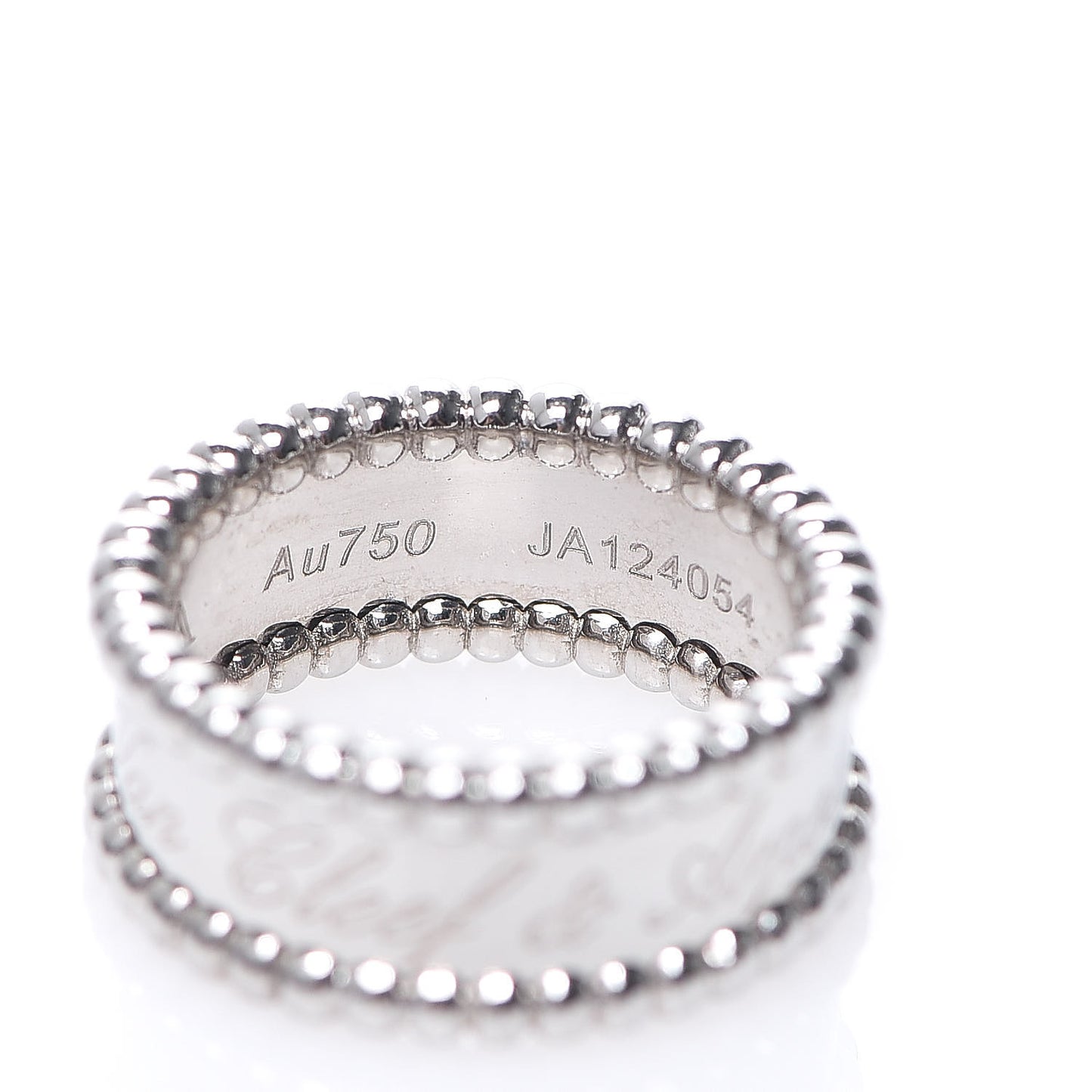 18K White Gold Perlee Signature Ring 48 4.5