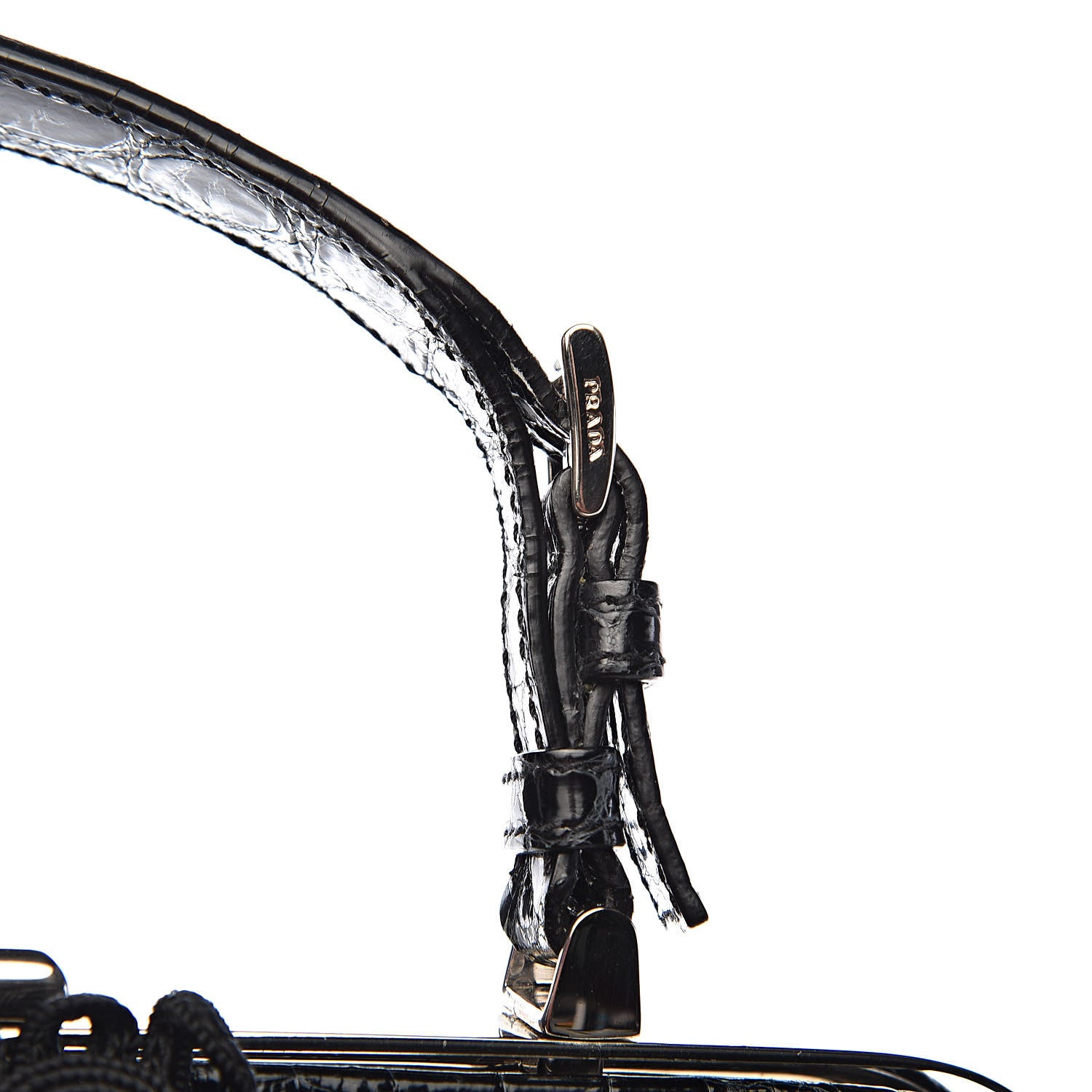 Prada Shiny Crocodile Framed Bag Black 12 of 15
