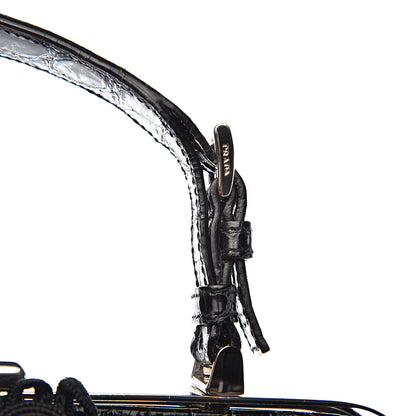 Prada Shiny Crocodile Framed Bag Black 12 of 15
