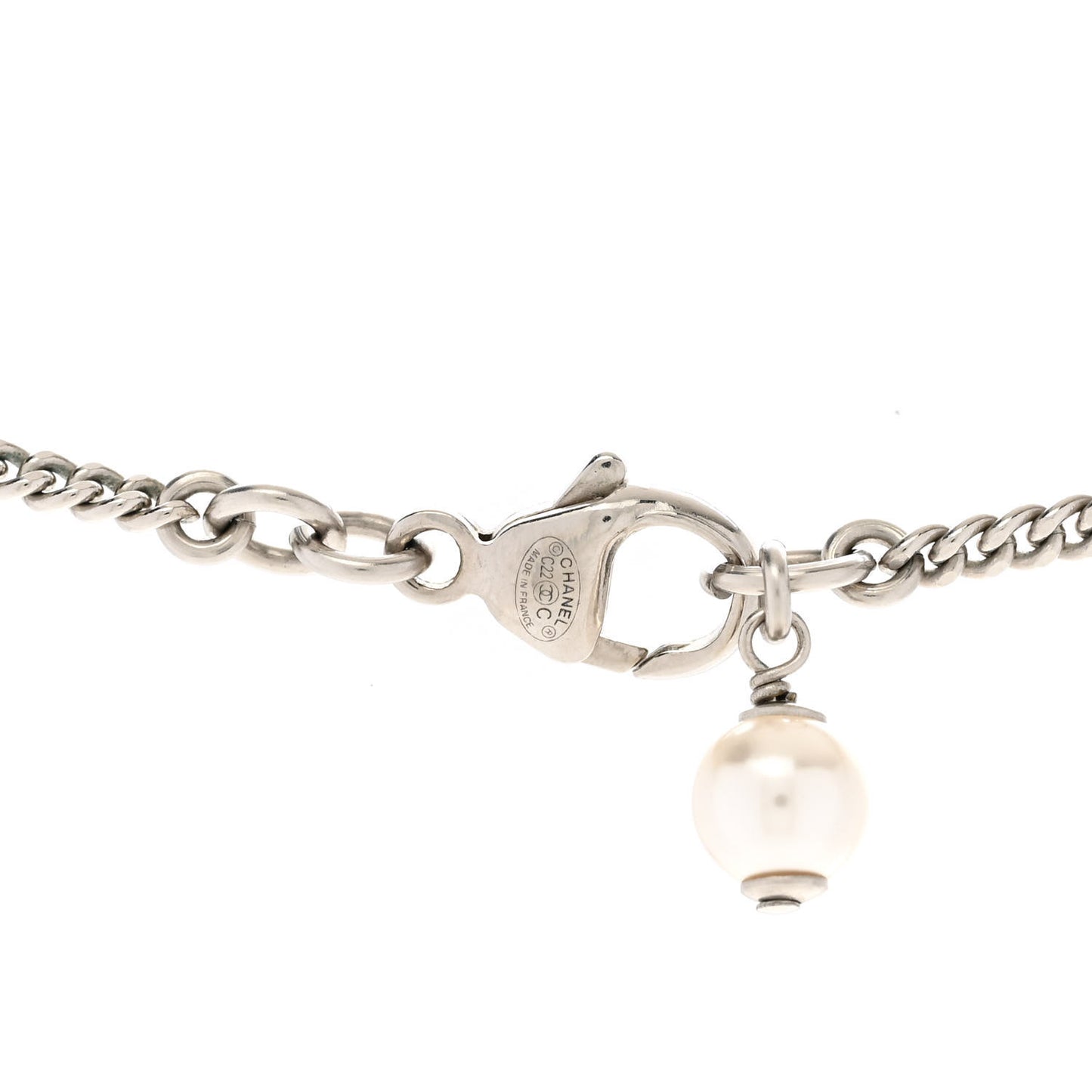 Crystal CC Pendant Necklace Silver Black