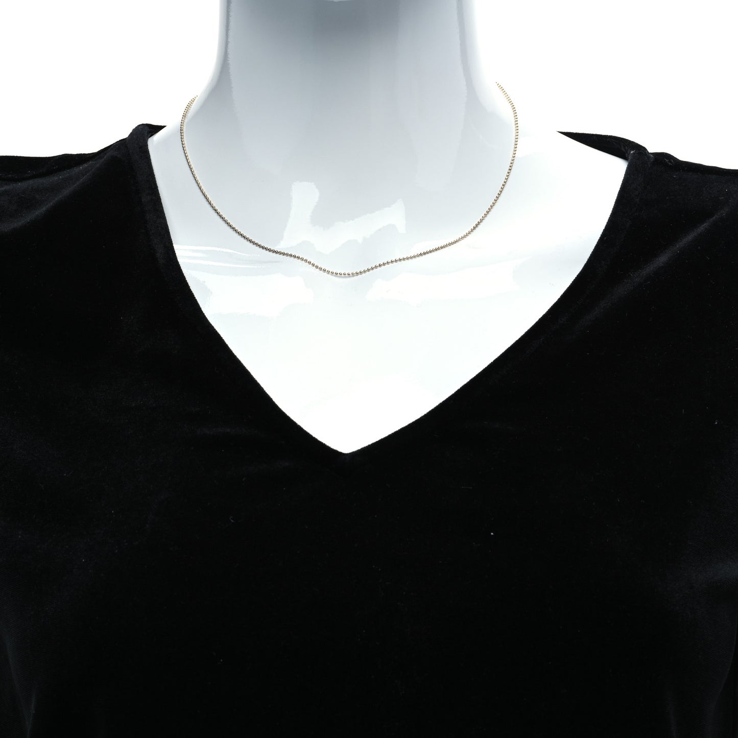 Sterling Silver 1.2mm Bead Chain Necklace 16"