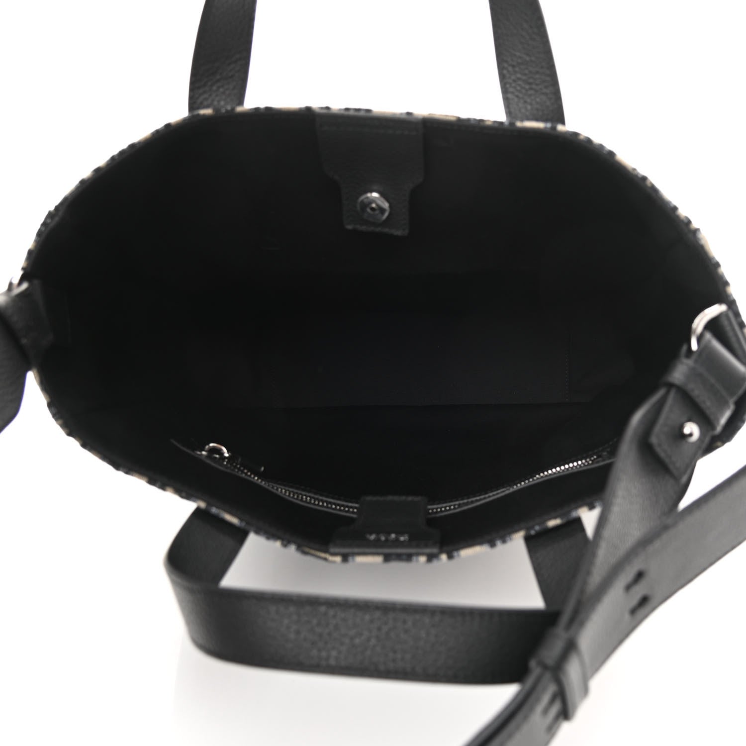 Christian Dior Oblique Saddle Tote Beige Black 5 of 11