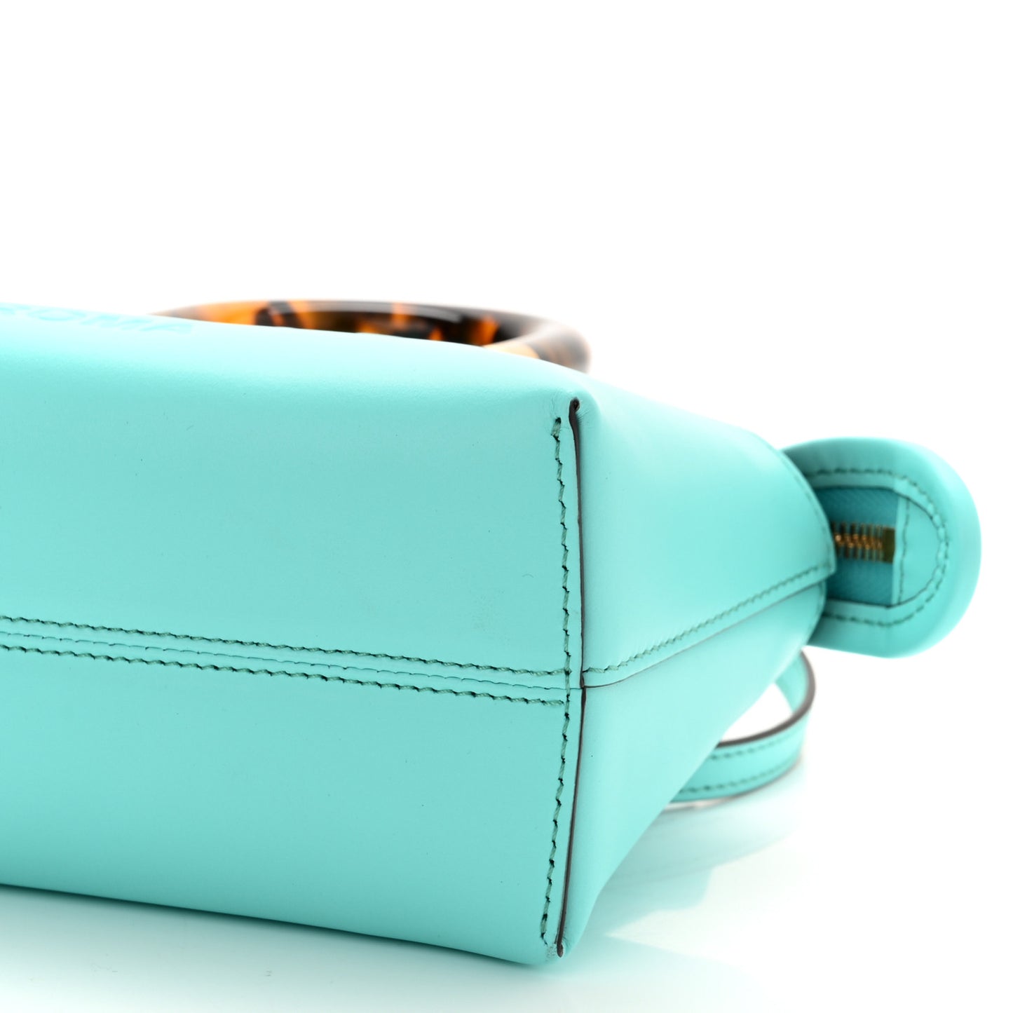 Vitello King Plexiglass Logo Embossed Mini By The Way Top Handle Boston Bag Spring Turquoise