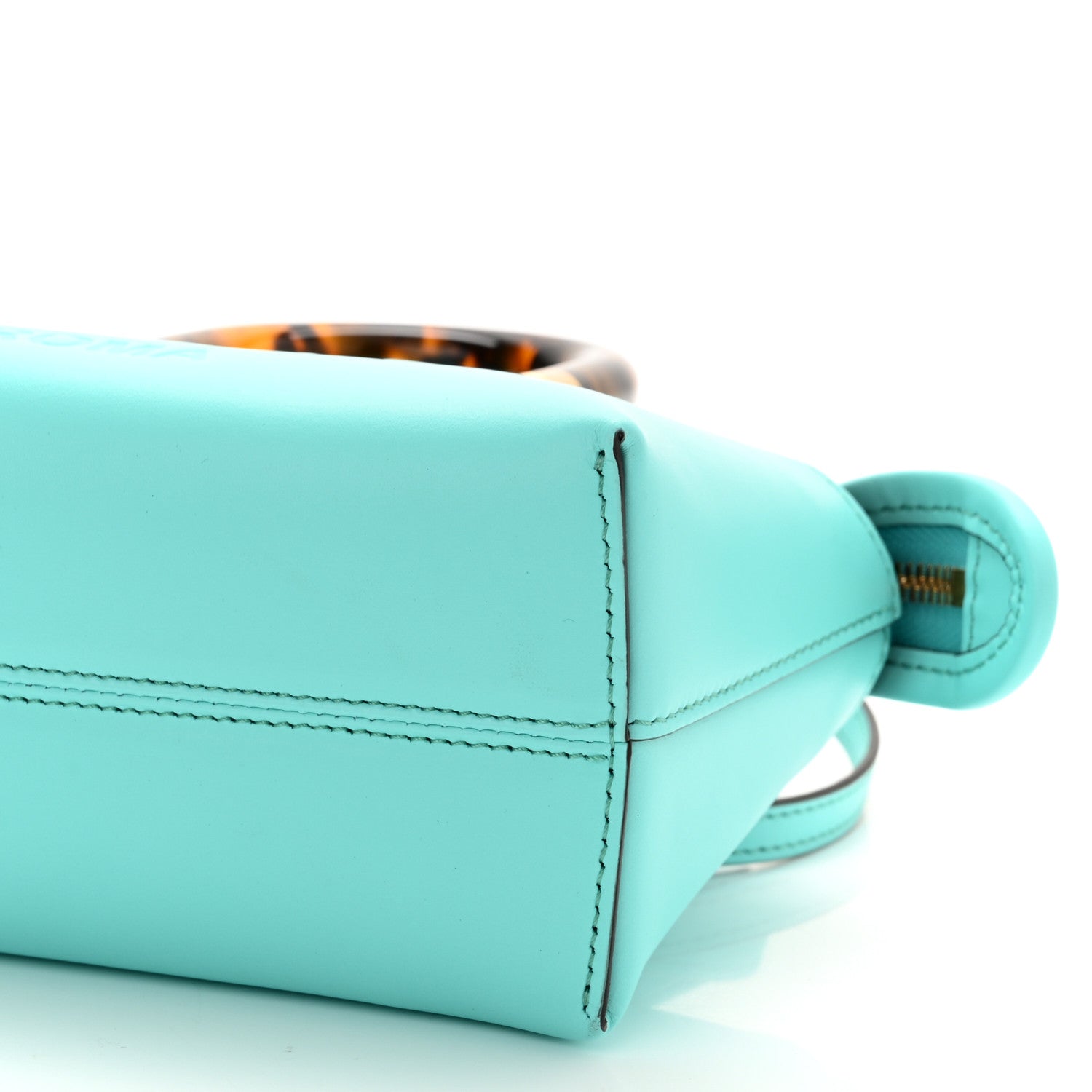 Fendi Vitello King Plexiglass Logo Embossed Mini By The Way Top Handle Boston Bag Spring Turquoise 12 of 12