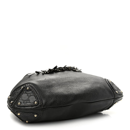 Gucci Calfskin Medium Indy Top Handle Hobo Black 3 of 13