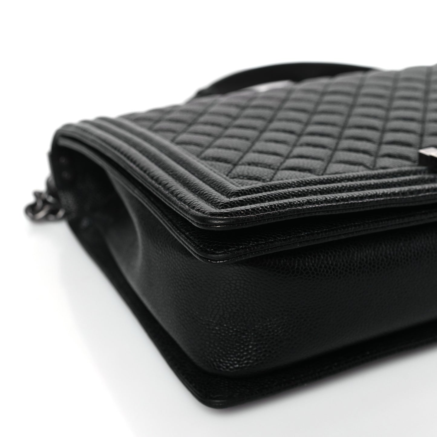 Caviar Quilted Large Boy Flap Black