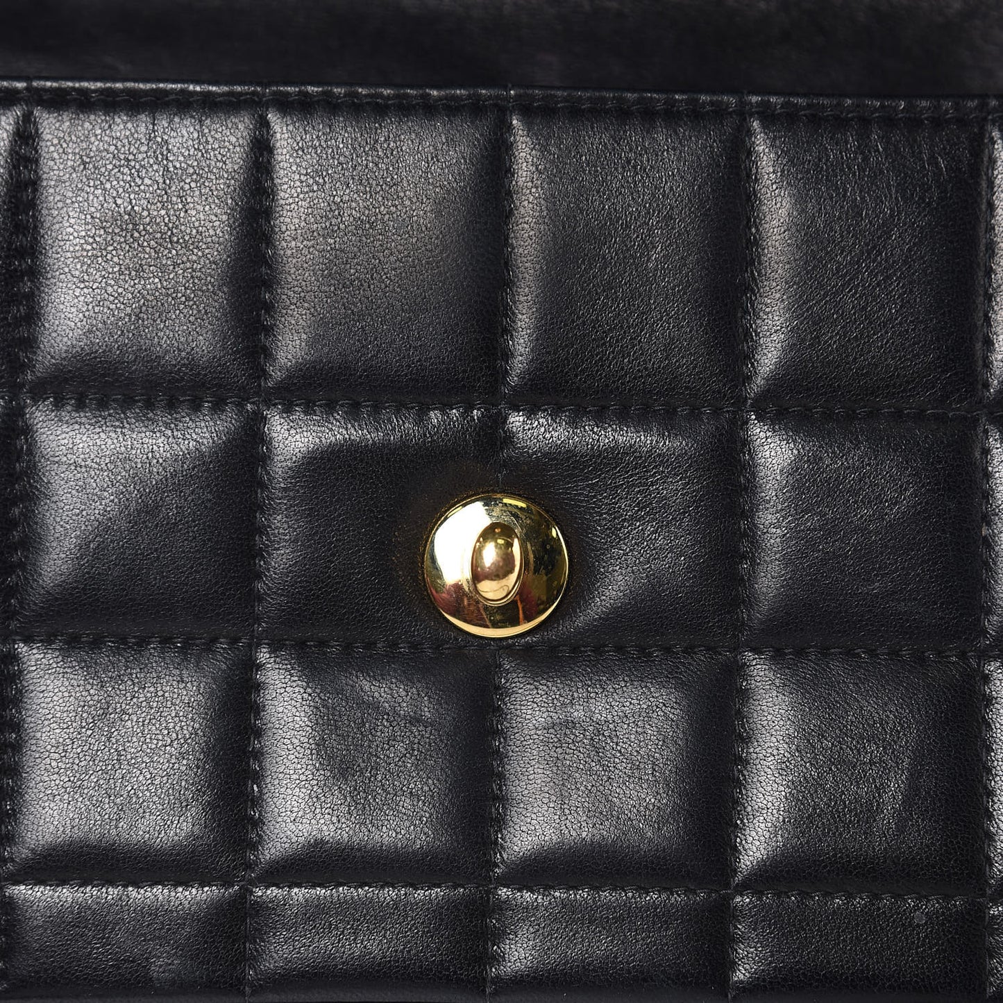 Lambskin East West Chocolate Bar Flap Black