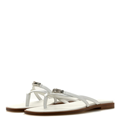 Hermes Calfskin Miss Sandals 37 White 4 of 9