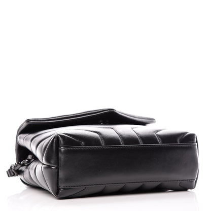 Saint Laurent Calfskin Y Quilted Monogram Toy Loulou Crossbody Bag Black 4 of 10