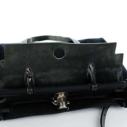 Hermes Toile Vache Calfskin Herbag 30 PM Black 9 of 12