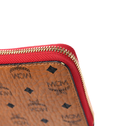 MCM Visetos Large Zip Around Wallet Cognac Red 11 of 11