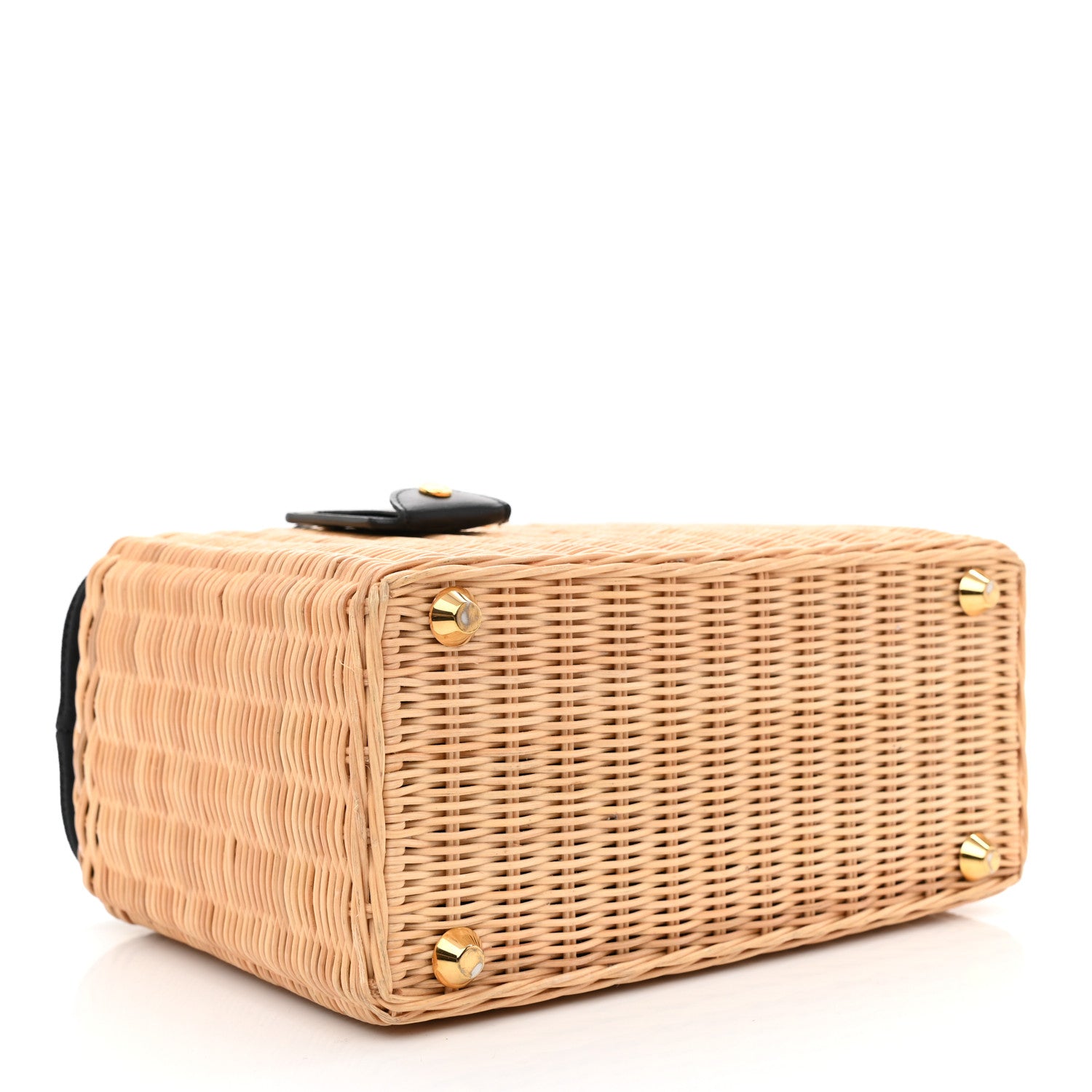 Prada Wicker Canvas Tote Naturale Black 4 of 8