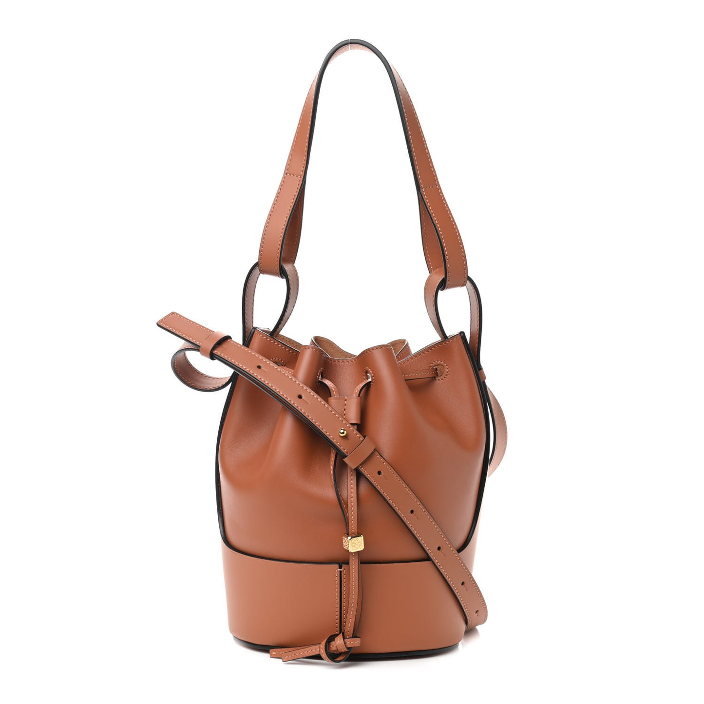 Calfskin Balloon Bucket Bag Tan