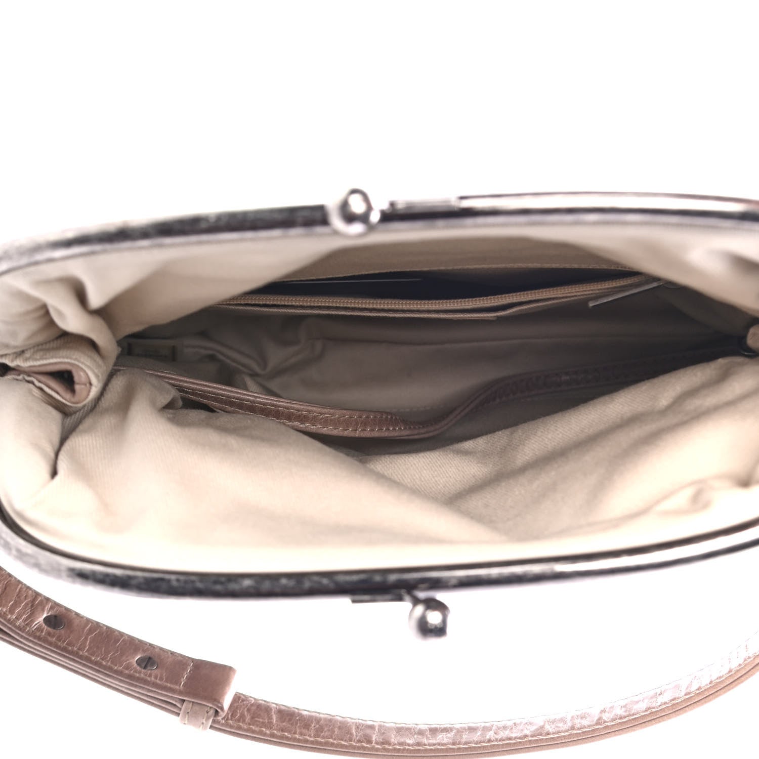 Chanel Glazed Calfskin Quilted Framed Shoulder Bag Beige 4 of 4
