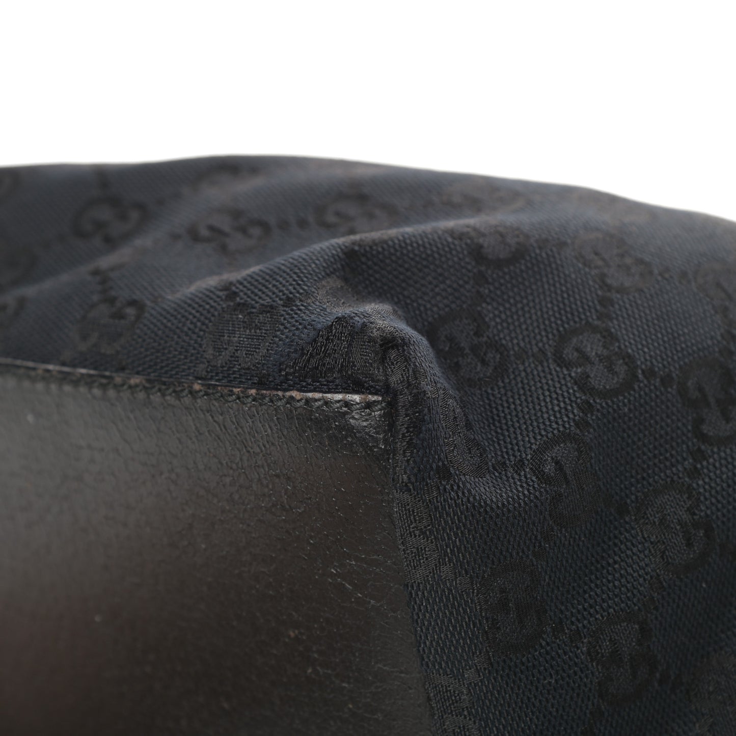GG Monogram Small Web Handle Bucket Tote Black