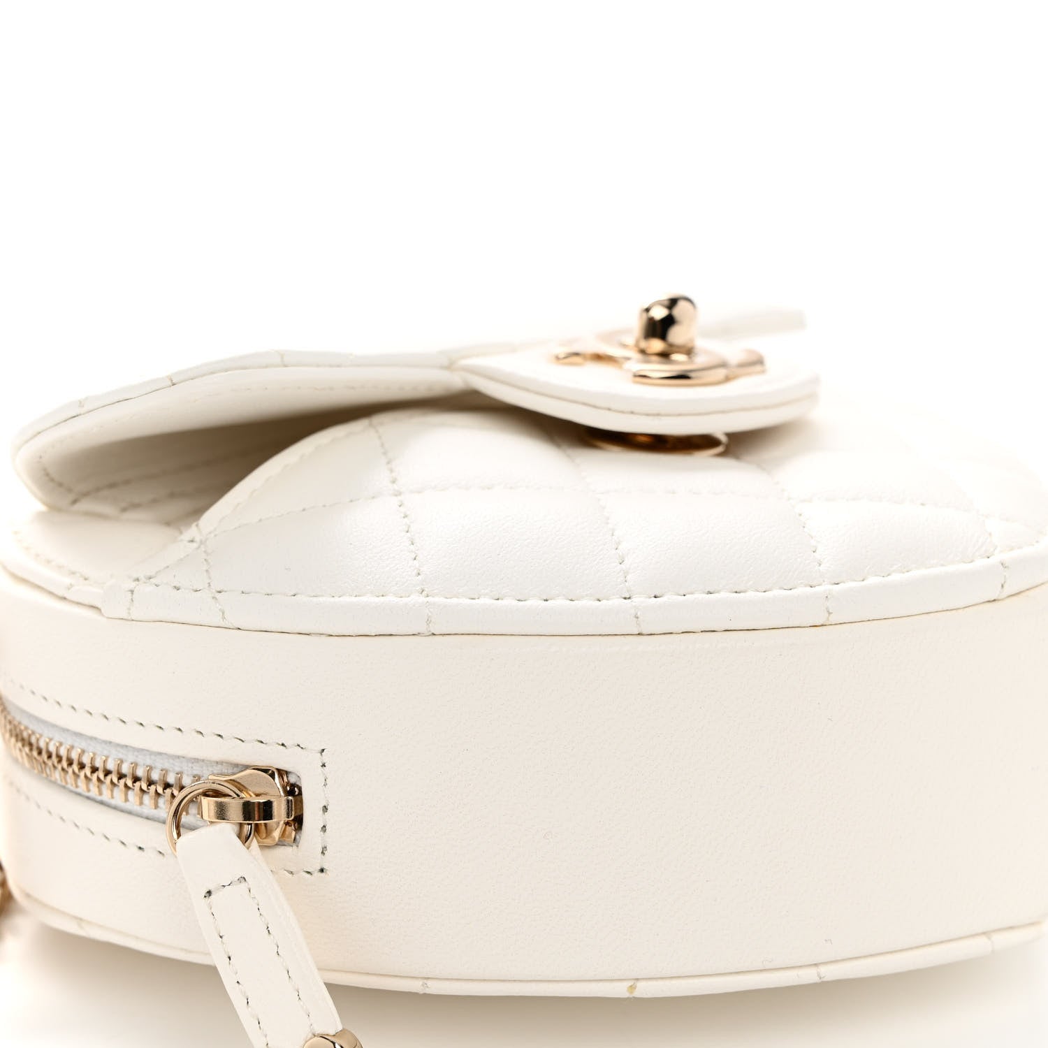 Chanel Lambskin Quilted CC In Love Heart Clutch With Chain White 8 of 10