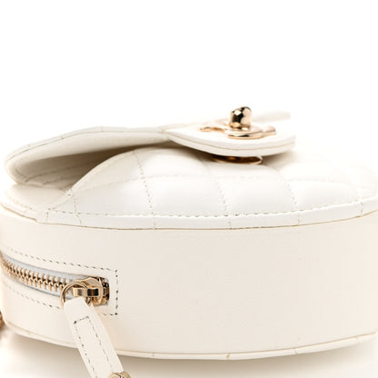 Chanel Lambskin Quilted CC In Love Heart Clutch With Chain White 8 of 10