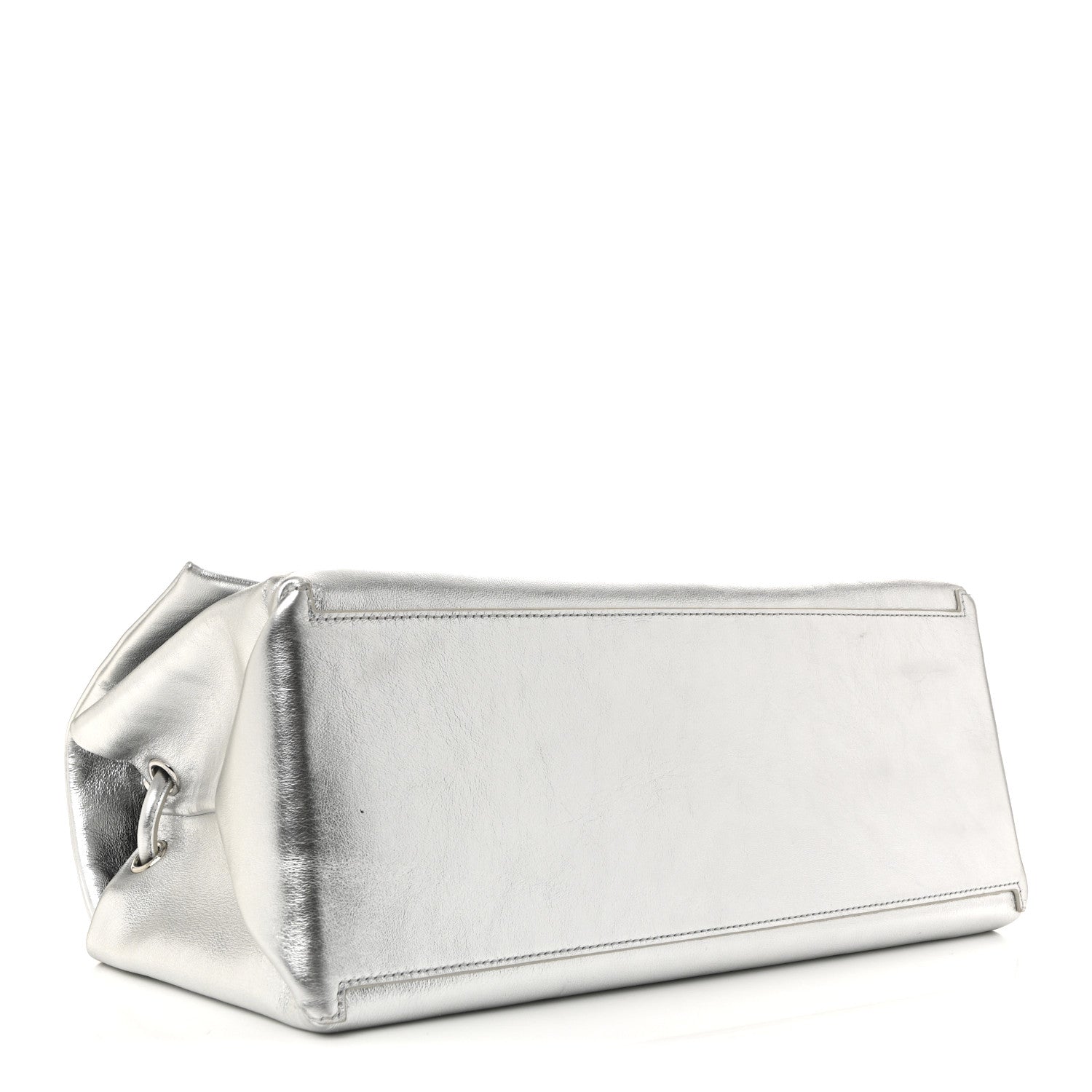 Marc Jacobs Metallic Calfskin Large Dual Shoulder Bag Silver