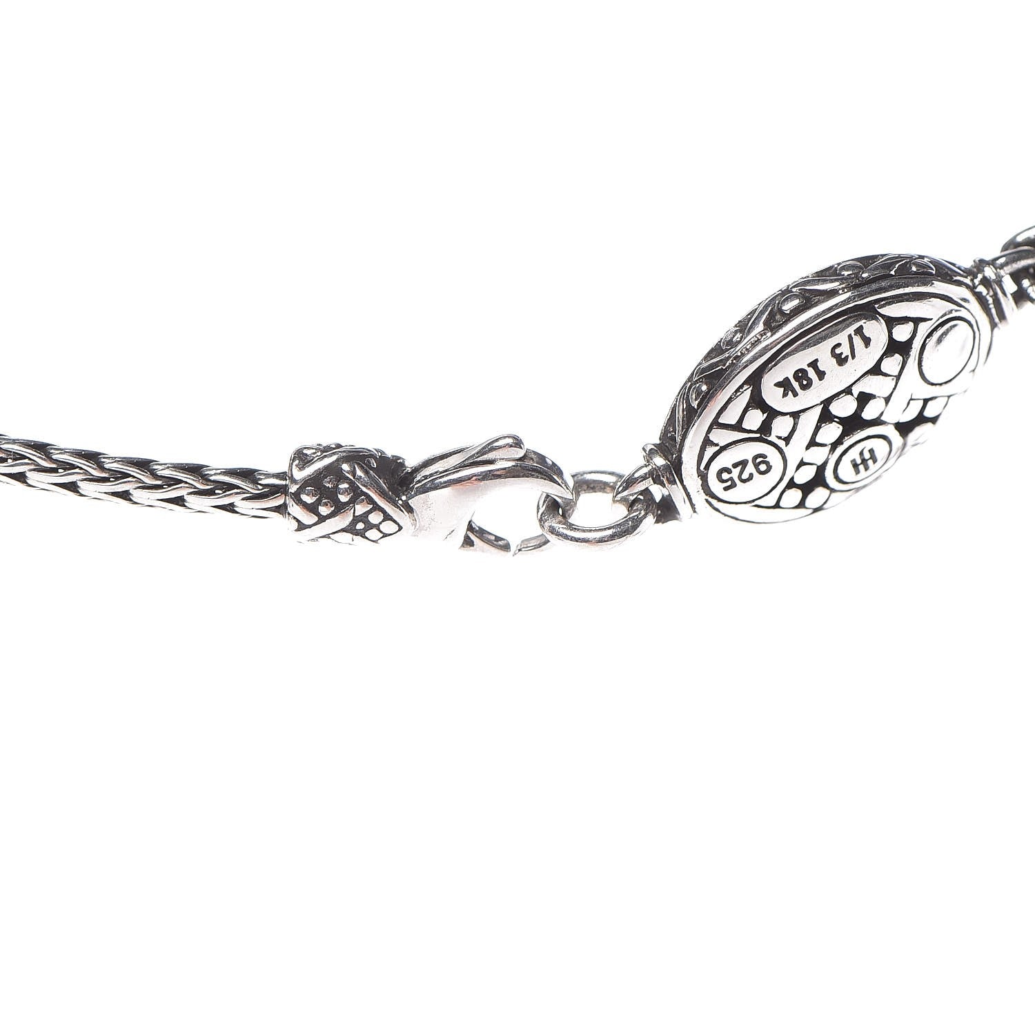 John Hardy Sterling Silver 18K Yellow Gold Jaisalmer Oval Station Necklace 4 of 5