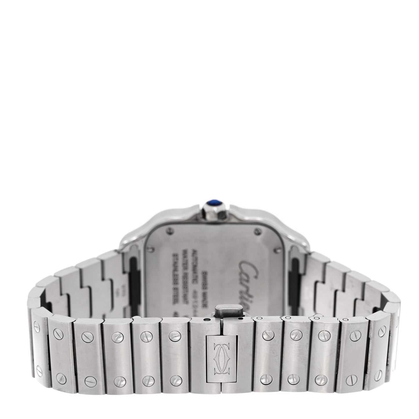 Stainless Steel 35mm Santos de Cartier Automatic Watch Blue