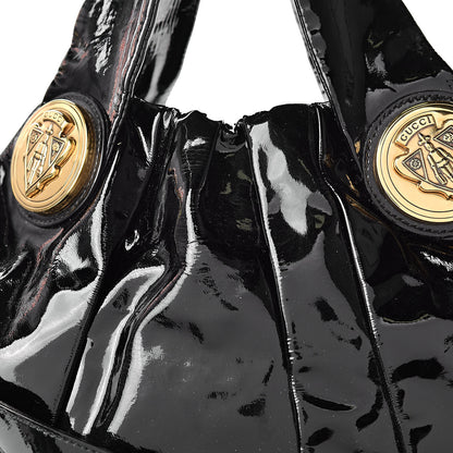 Gucci Patent Medium Hysteria Top Handle Bag Black 8 of 14