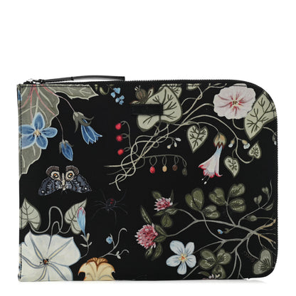 Gucci Canvas Flora Knight Travel Laptop Document Case Black 1 of 7