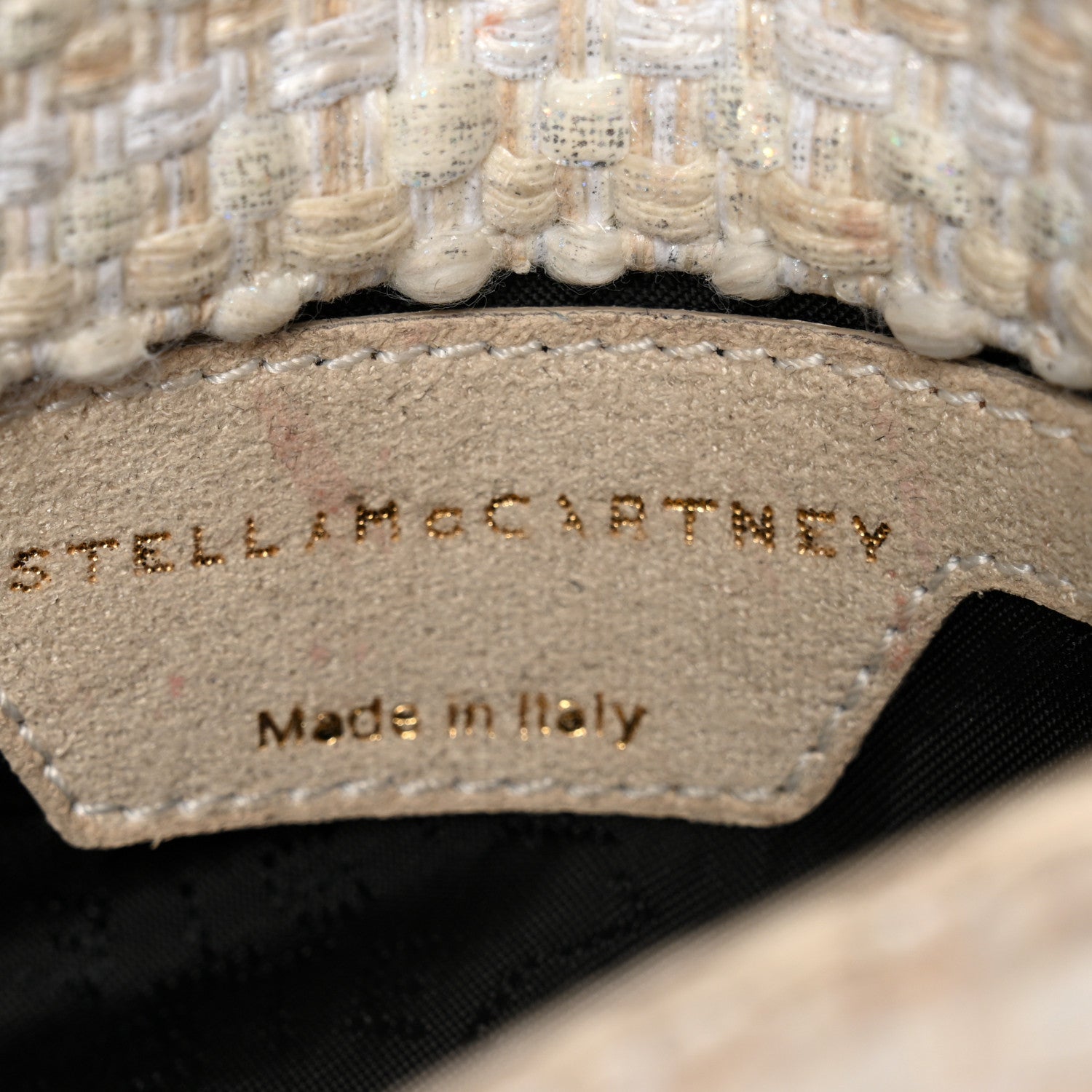 Stella McCartney Woven Boucle Falabella Crossbody Bag White Beige 6 of 10