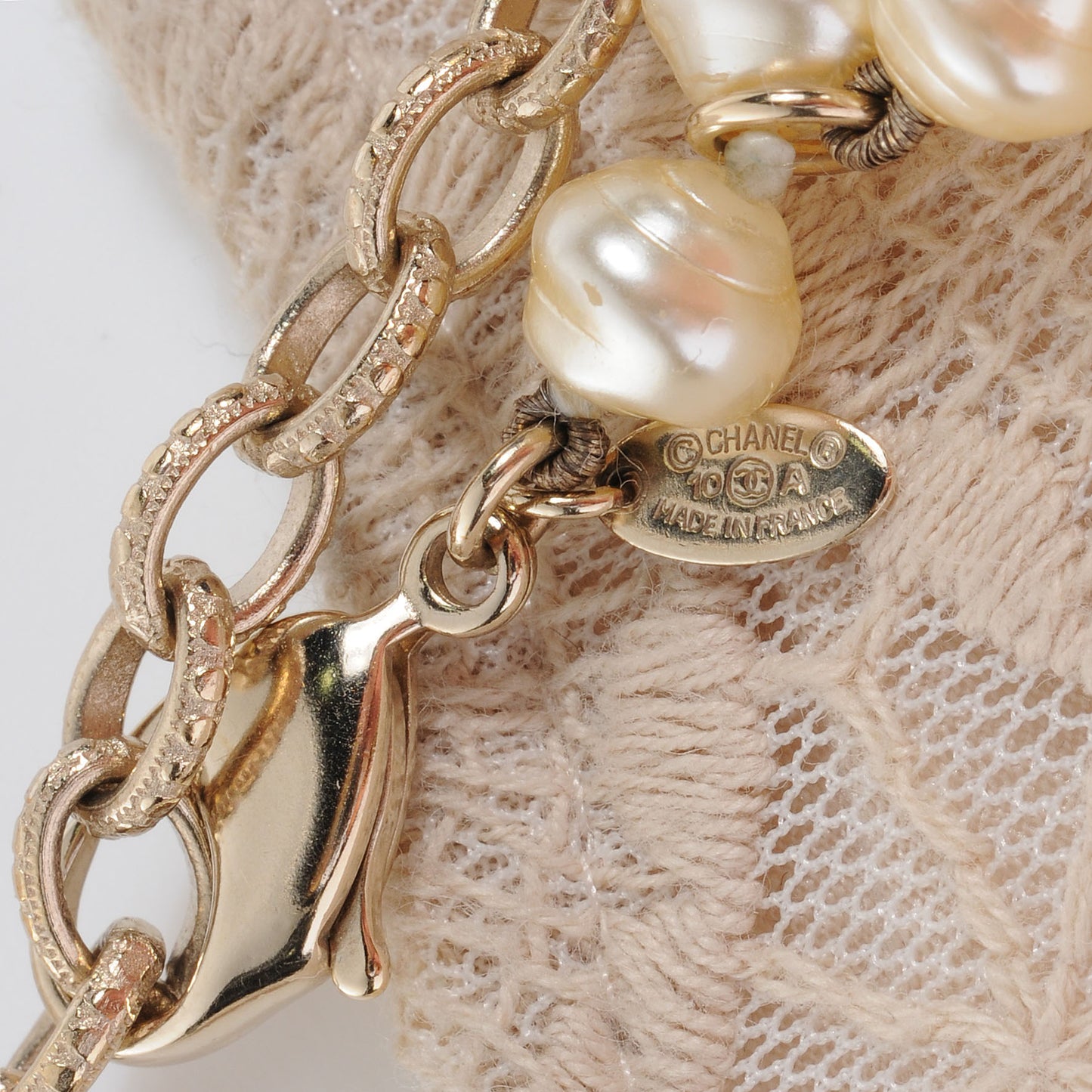 Irregular Pearl Double Strand CC Paris Shanghai Necklace Gold
