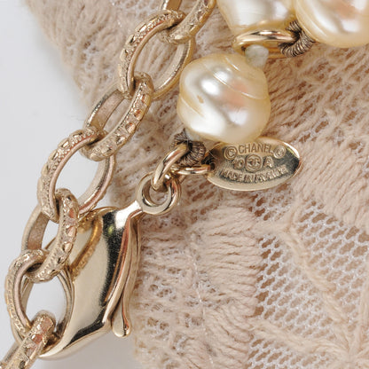 Chanel Irregular Pearl Double Strand CC Paris Shanghai Necklace Gold 4 of 5