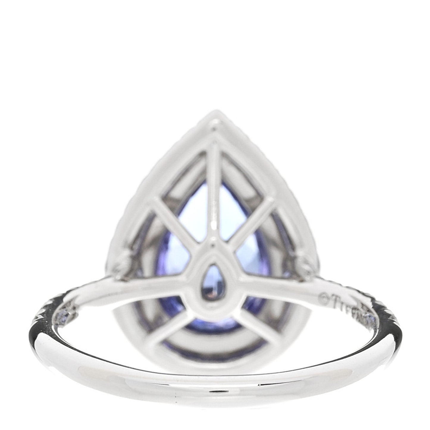 Platinum Diamond Tanzanite Soleste Pear Cut Ring 56 7.75