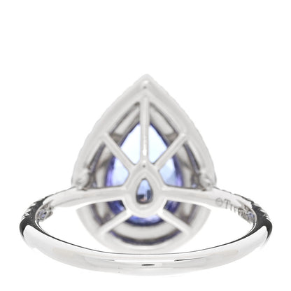 Tiffany Platinum Diamond Tanzanite Soleste Pear Cut Ring 56 7.75 4 of 6