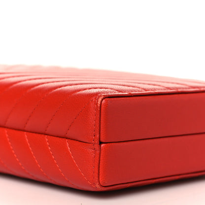 Chanel Lambskin Chevron Quilted Reissue Clutch Bag Red 7 of 9