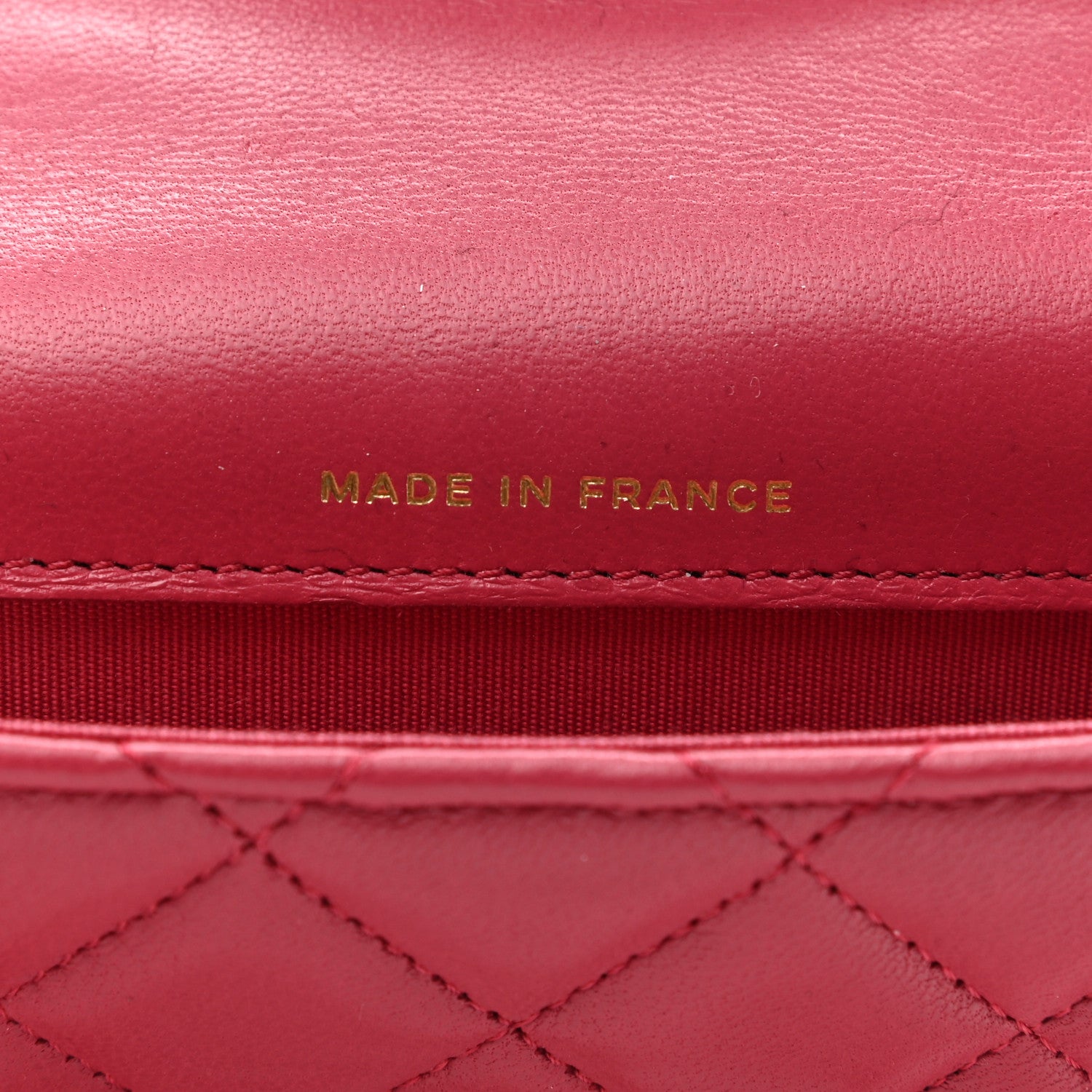 Chanel Lambskin Quilted Top Handle Flap Coin Purse With Chain Dark Pink 8 of 10