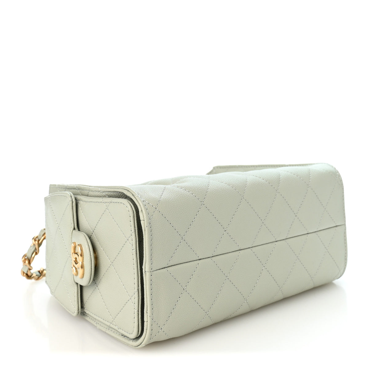 Caviar Quilted Mini Chanel 25 Handbag Light Green