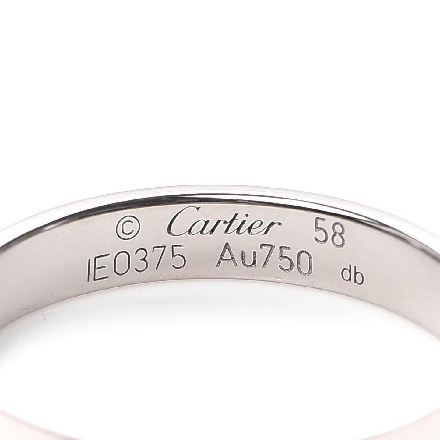 18K White Gold 3.5mm LOVE Wedding Band Ring 58 8.5