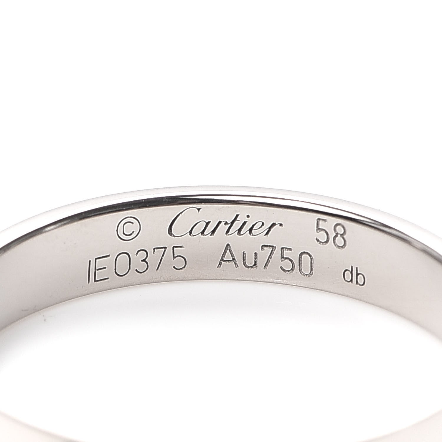 Cartier 18K White Gold 3.5mm LOVE Wedding Band Ring 58 8.5 4 of 5