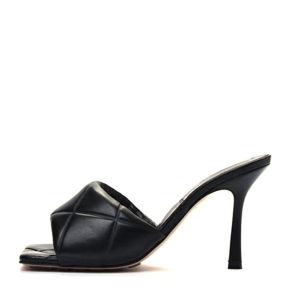 Bottega Veneta Nappa Quilted Rubber Lido Mule Sandals 39 Black 1 of 4