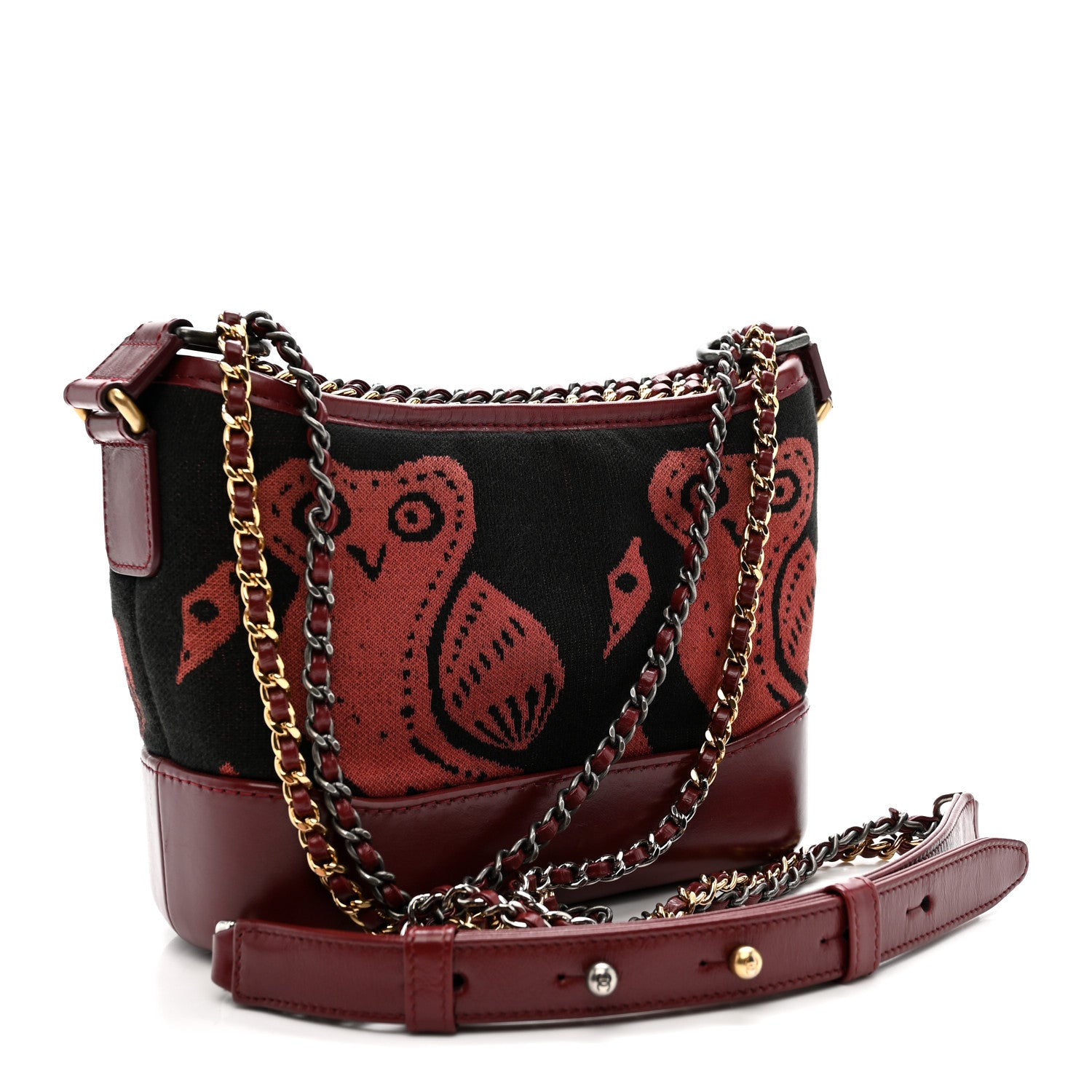 Chanel Knit Calfskin Small Gabrielle Hobo Red 3 of 10