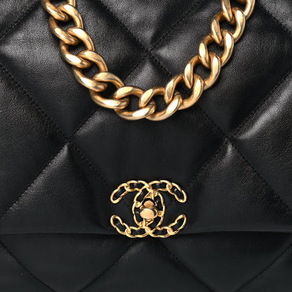 Chanel Lambskin Quilted Maxi Chanel 19 Flap Black 8 of 13