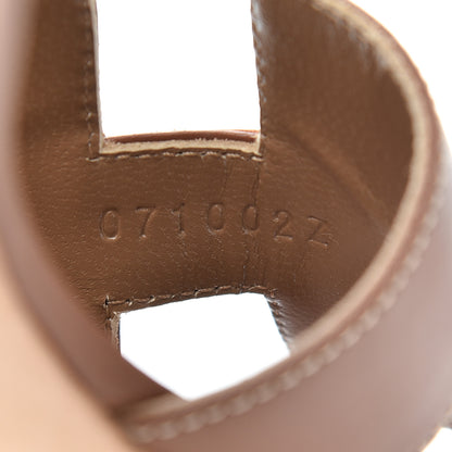 Hermes Calfskin Oasis Sandals 38 Gold 8 of 10