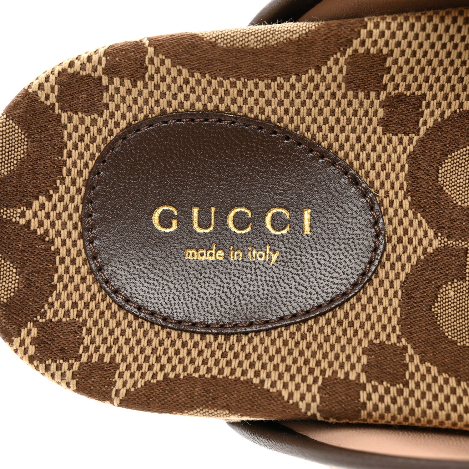 Gucci Monogram Jumbo GG Nappa Samoa Platform 40mm Slide Sandals 38 Camel Ebony New Acero 7 of 9