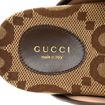 Gucci Monogram Jumbo GG Nappa Samoa Platform 40mm Slide Sandals 38 Camel Ebony New Acero 7 of 9