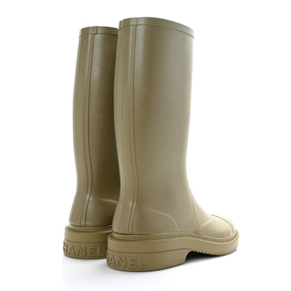 Chanel Caoutchouk CC High Boots 39 Dark Beige 4 of 8