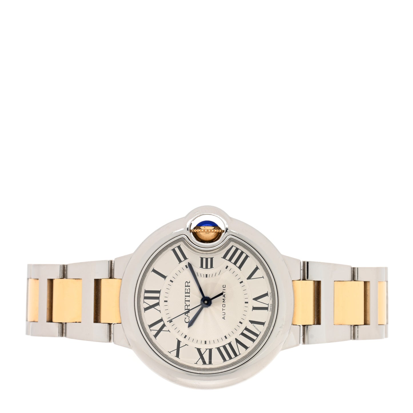 Stainless Steel 18K Yellow Gold 33mm Ballon Bleu De Cartier Automatic Watch