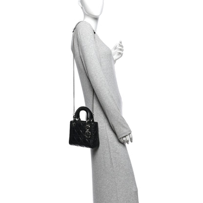 Christian Dior Lambskin Cannage Mini Lady Dior Black 2 of 10
