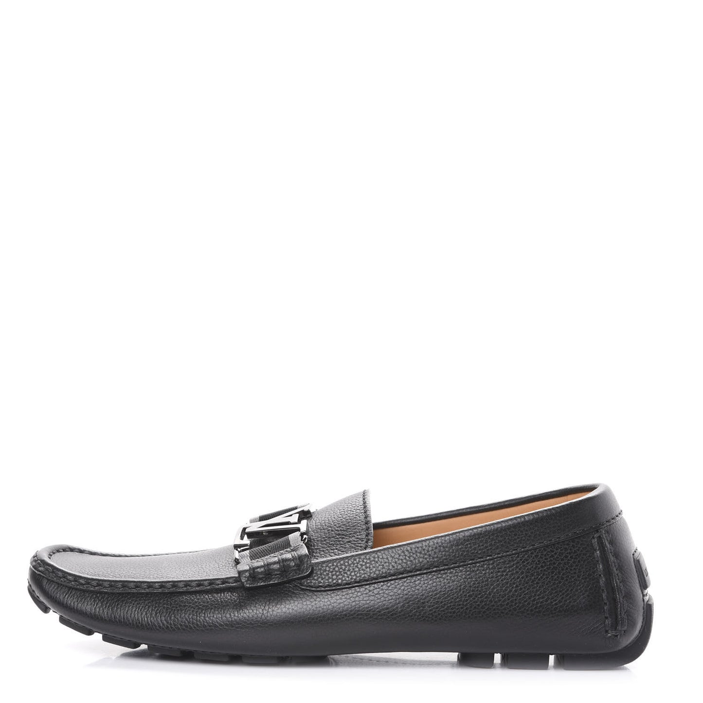 Grained Calfskin Monte Carlo Car Shoe Moccasin Loafers 8 Black