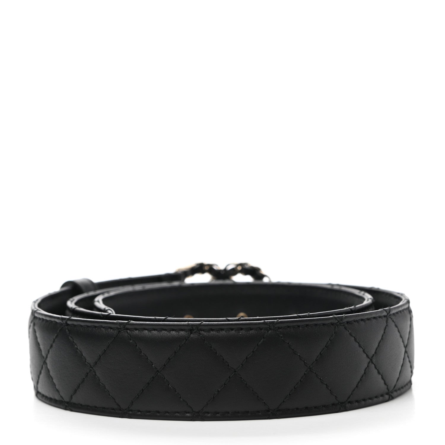 Chanel Lambskin Quilted CC Chain Belt 85 34 Black 2 of 9