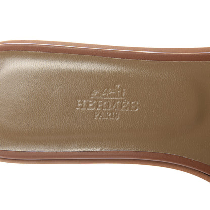 Hermes Box Calfskin Oran Sandals 37.5 Gold 7 of 10