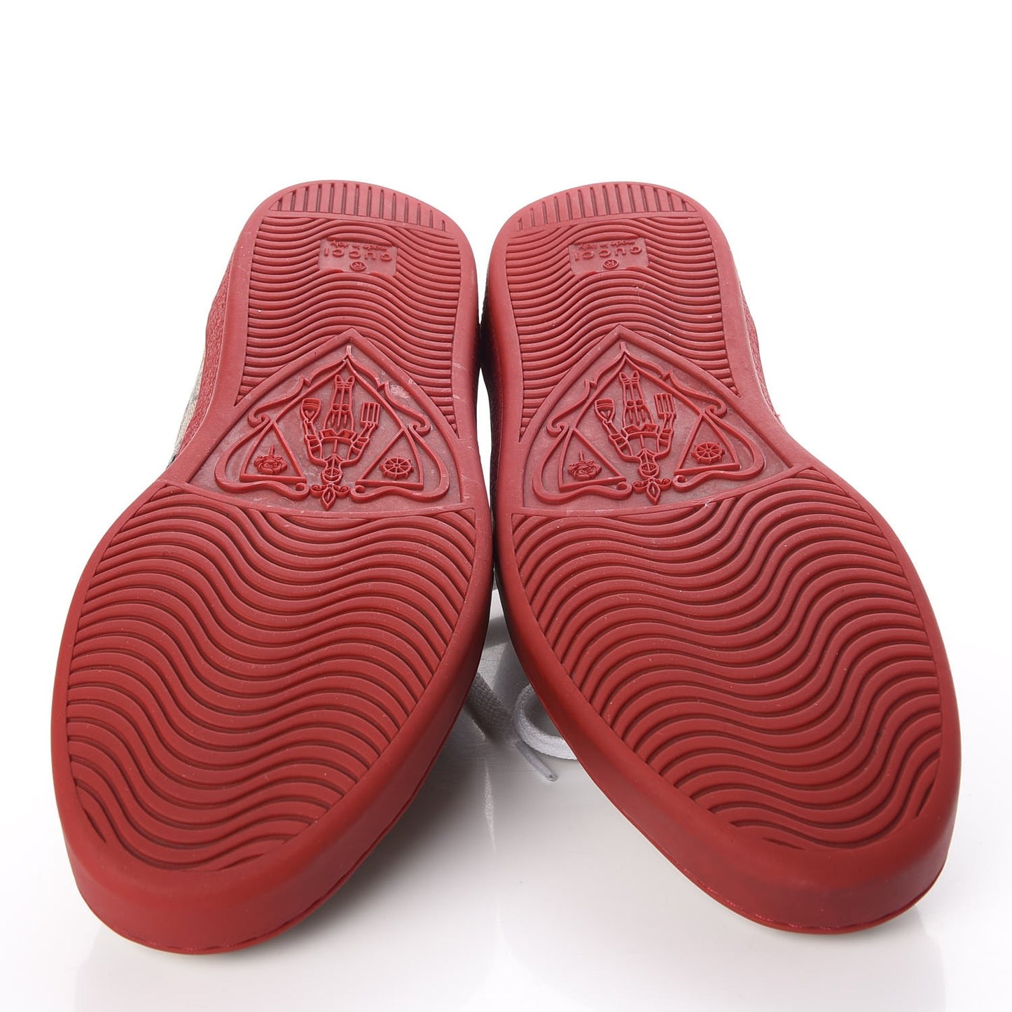 GG Supreme Monogram Ayers Web Mens New Ace Sneakers 8 Beige Red