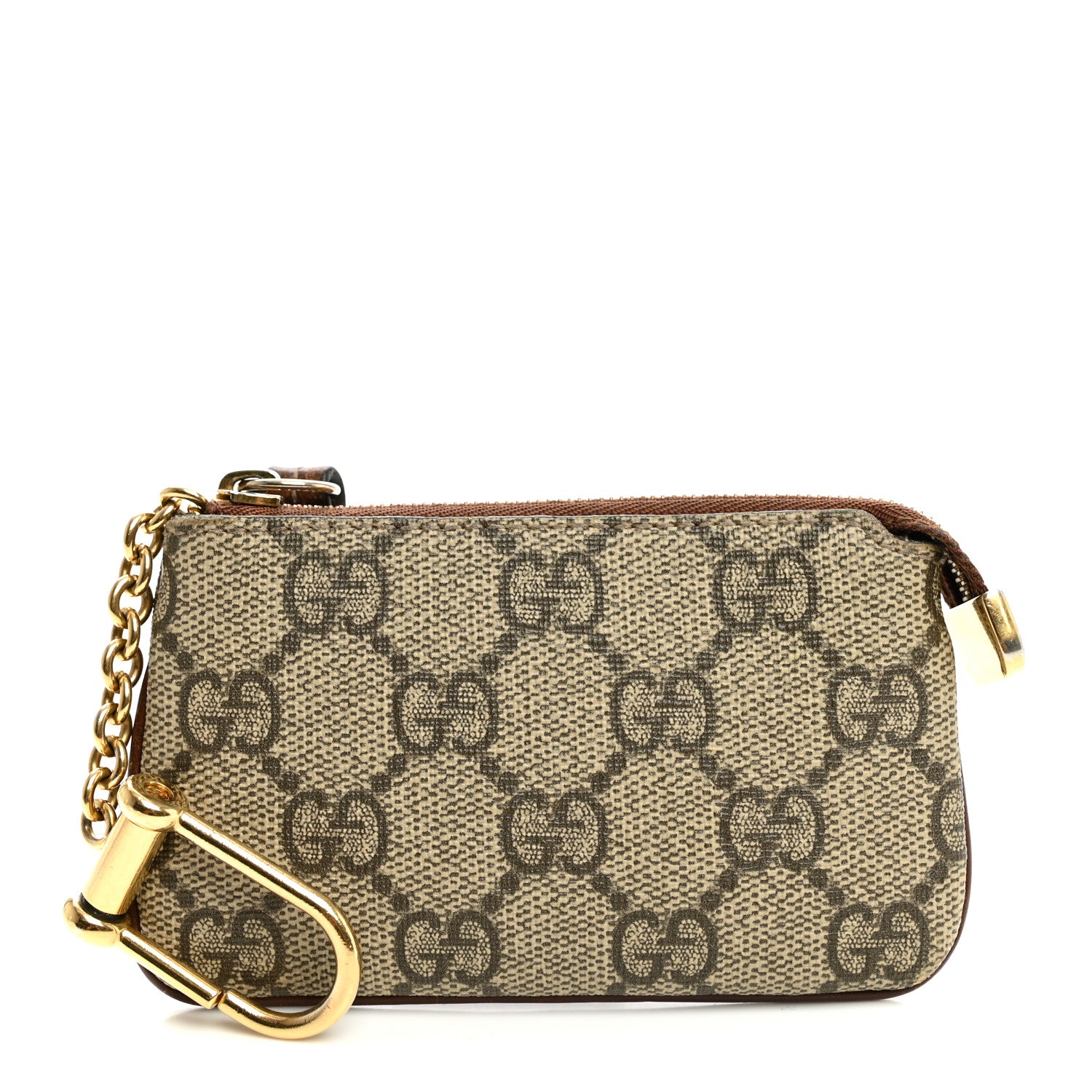 Gucci GG Supreme Monogram Key Case Beige Ebony Cuir 1 of 9